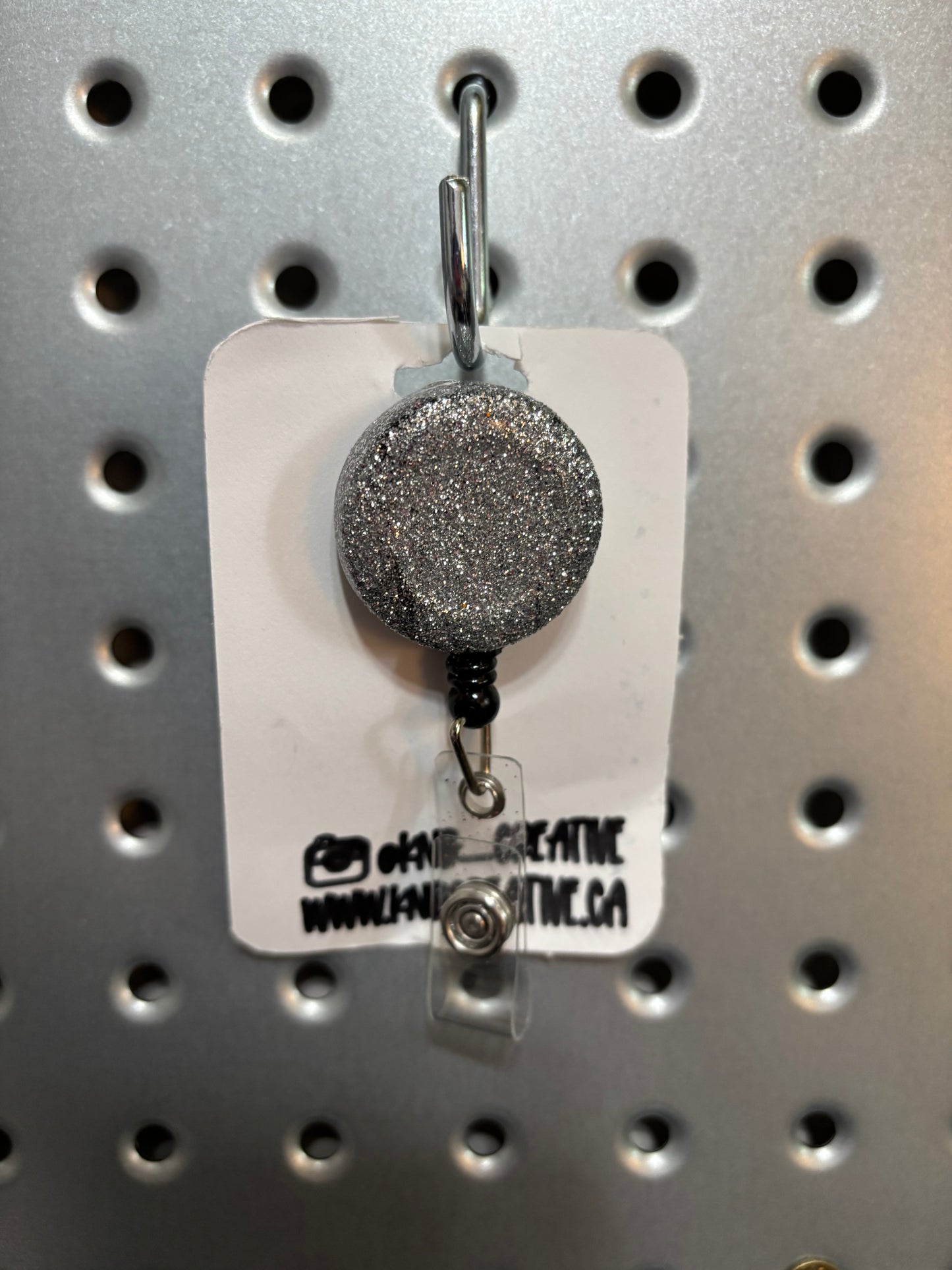 Silver Glitter Badge Reel