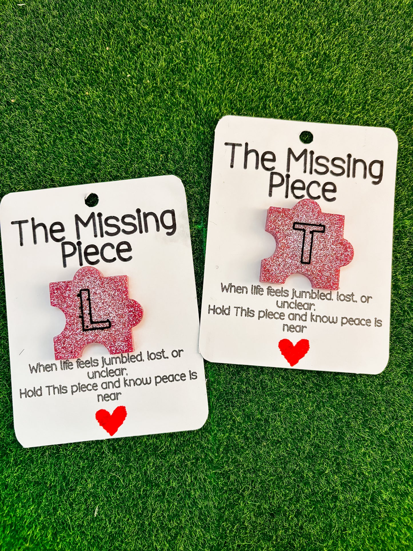 The Missing Piece - Pink Letters