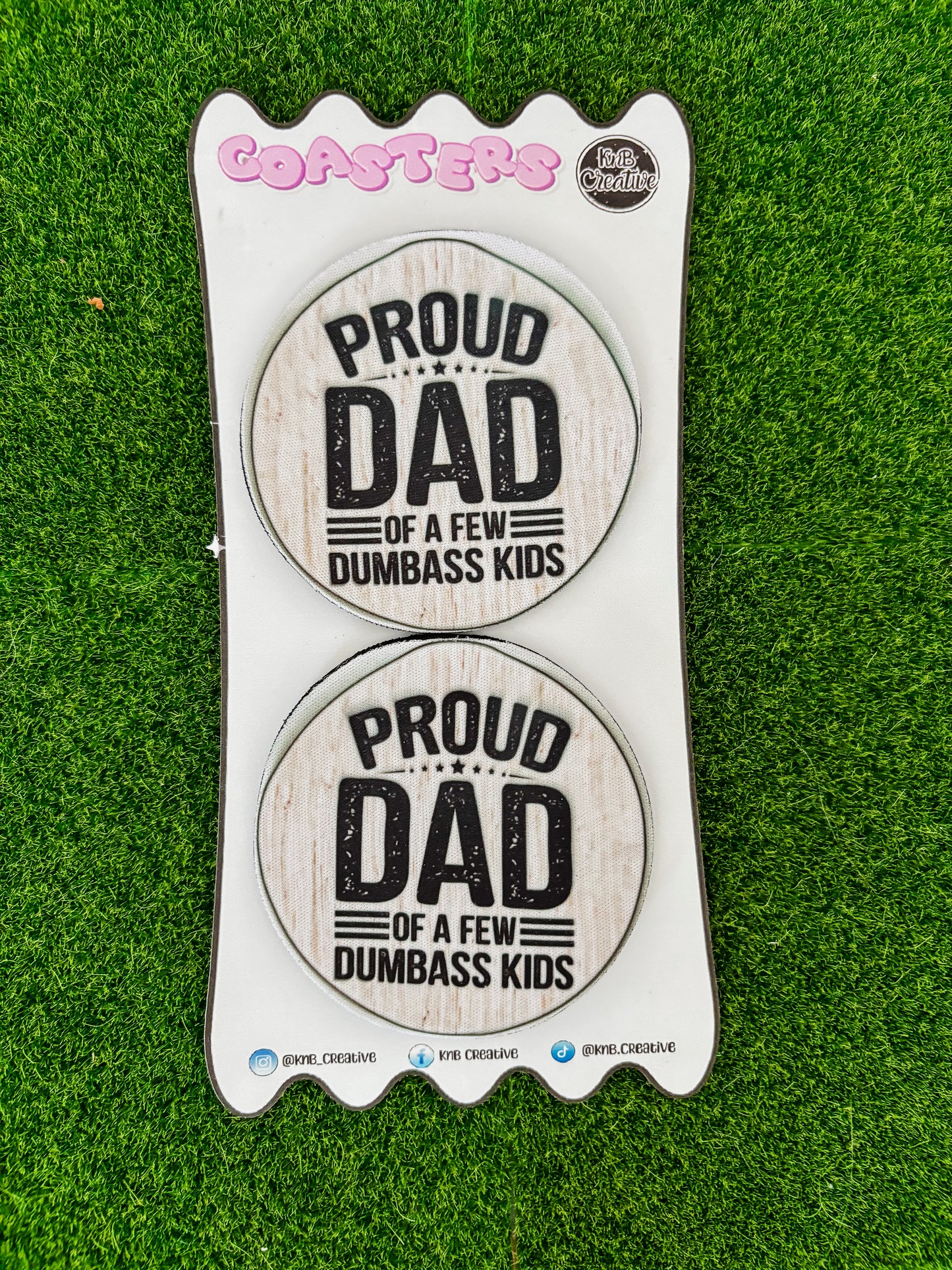 Proud Dad Small Circle Coasters