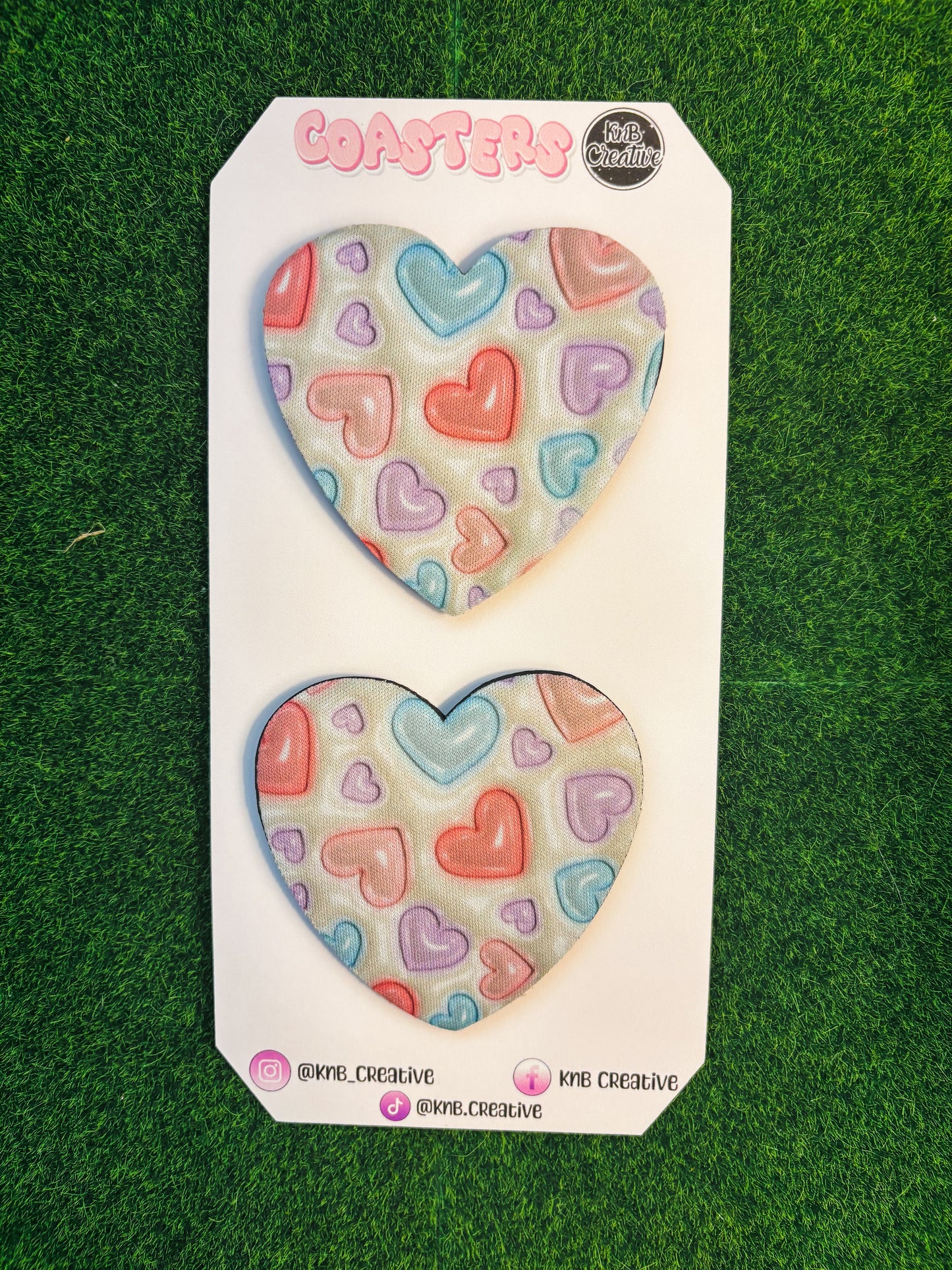 3D Puffy Hearts Heart Coaster