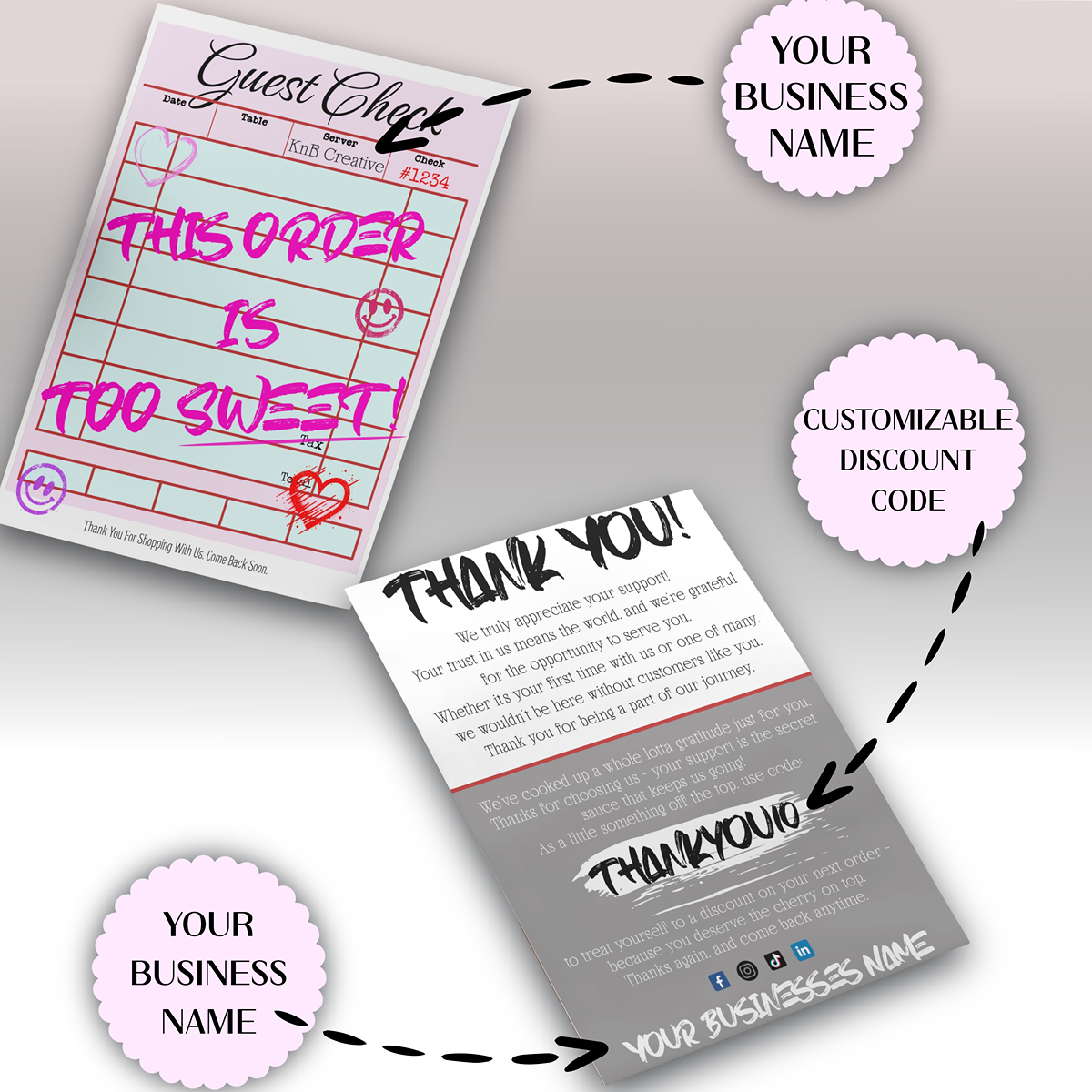 Guest Check - Thank You Cards