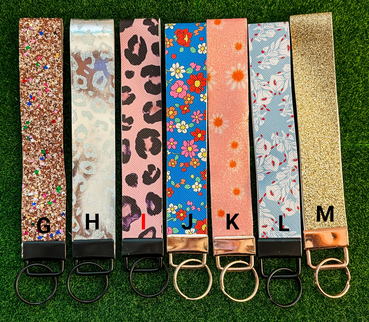 Faux Leather Wristlet Keychains