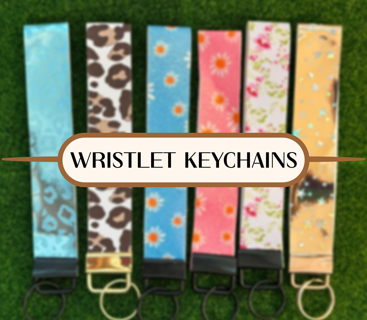 Faux Leather Wristlet Keychains