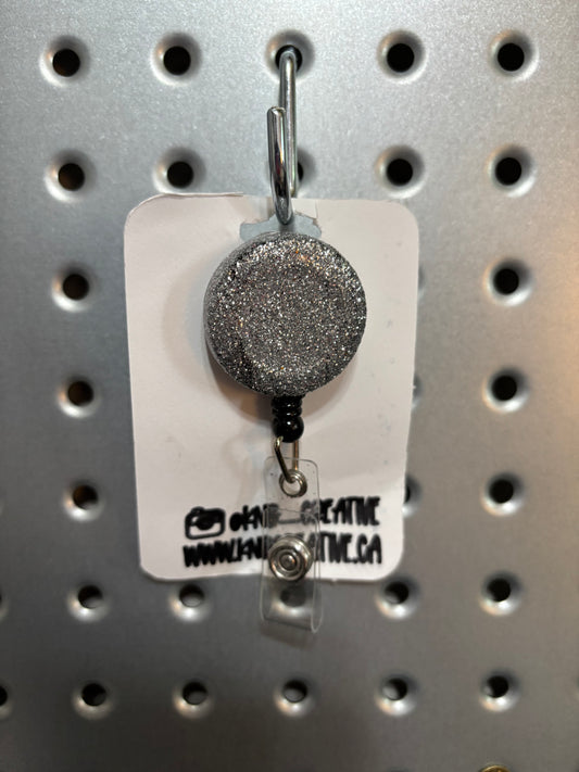 Silver Glitter Badge Reel