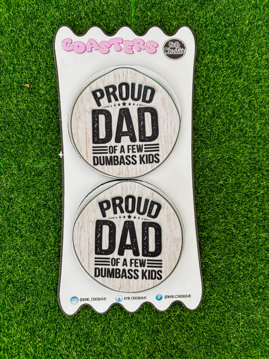 Proud Dad Small Circle Coasters