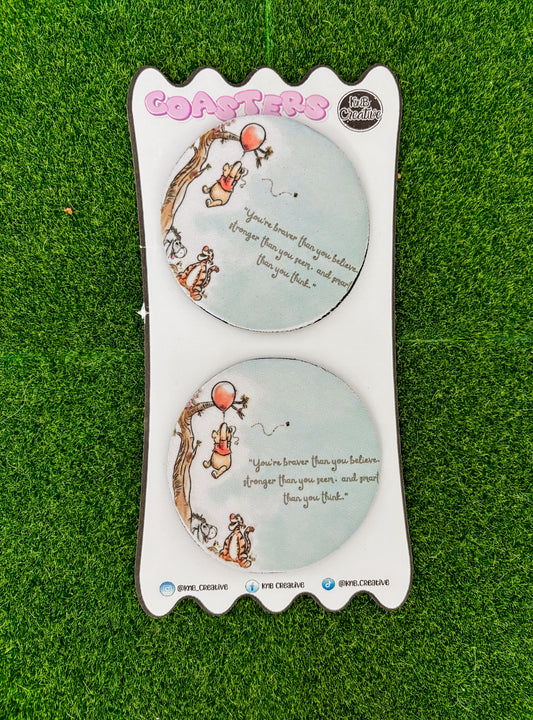 Winnie Quote Small Circle Coasters