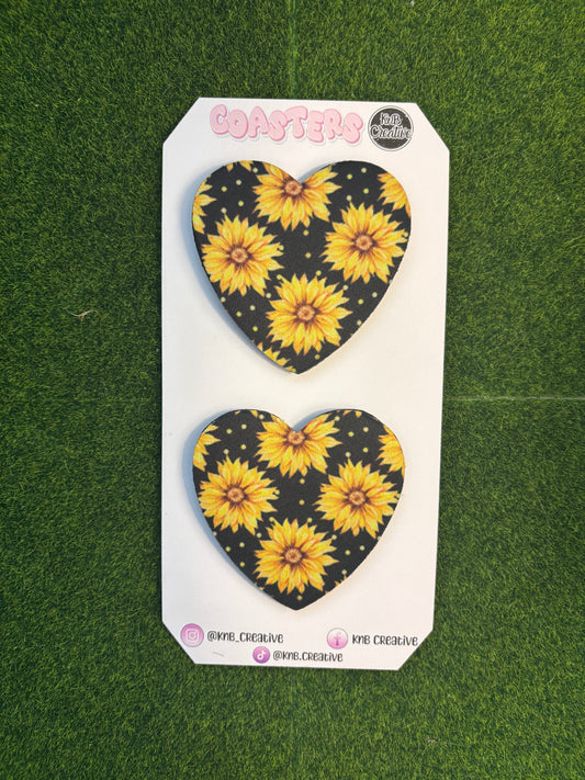 Sunflower Heart Coaster