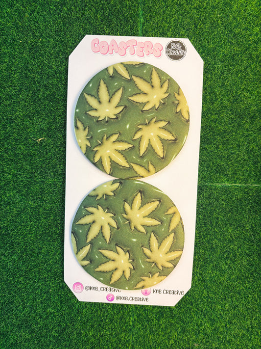 3D Puffy 420 Small Circle Coasters