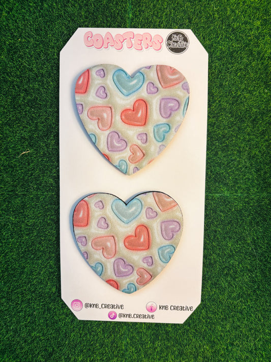 3D Puffy Hearts Heart Coaster