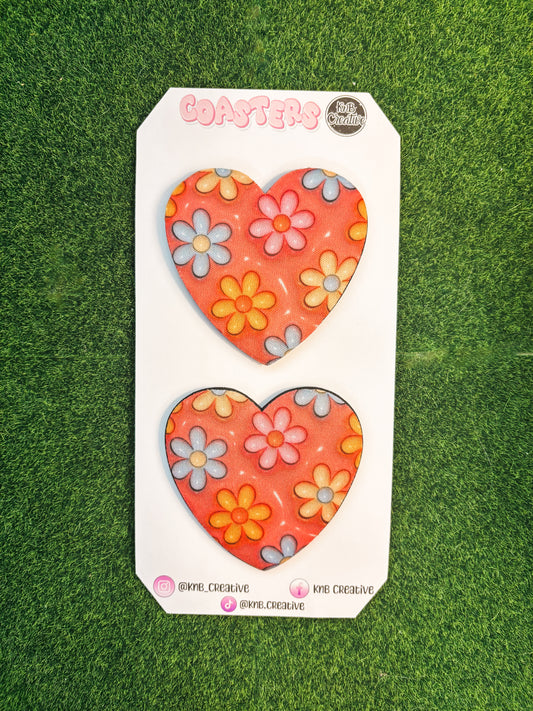 3D Flower Heart Coaster