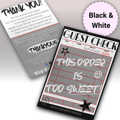 Guest Check - Thank You Cards