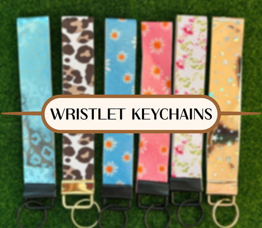 Faux Leather Wristlet Keychains