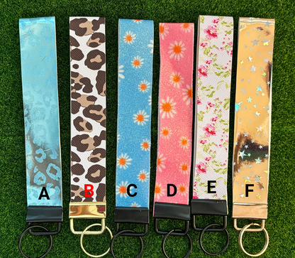 Faux Leather Wristlet Keychains